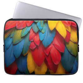 Capa Para Notebook Vibrante Colorido Penas de Papagaio Arara Tropical