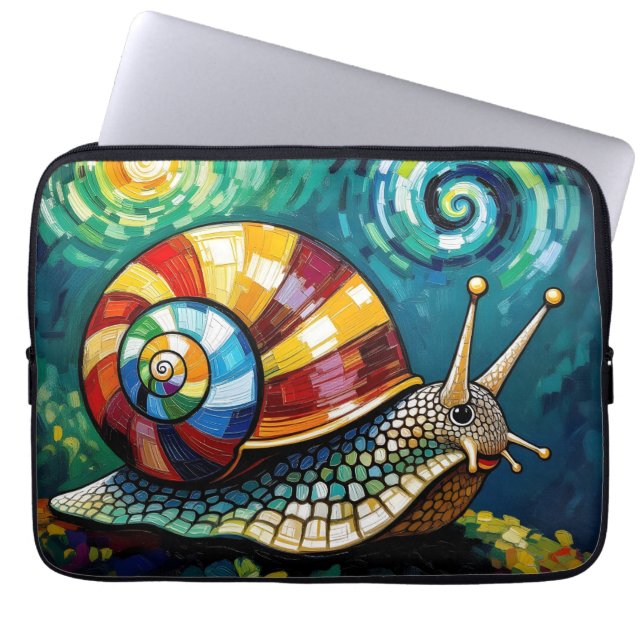 Capa Para Notebook Vibrantly Colorful Impasto Whimsical Snail (Frente)