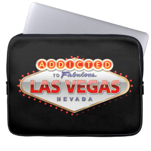 Capa Para Notebook Viciado sinal engraçado de Las Vegas, Nevada