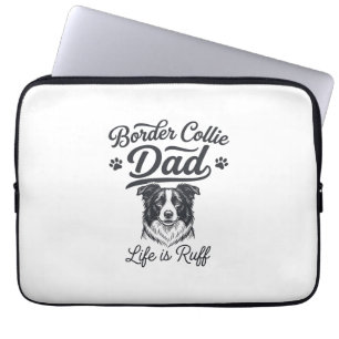 Capa Para Notebook Vida de Pai Border Collie é Difícil Camiseta Vinta
