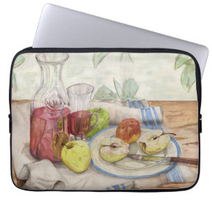 Capa Para Notebook Vida estática da pintura de fruta e vinho