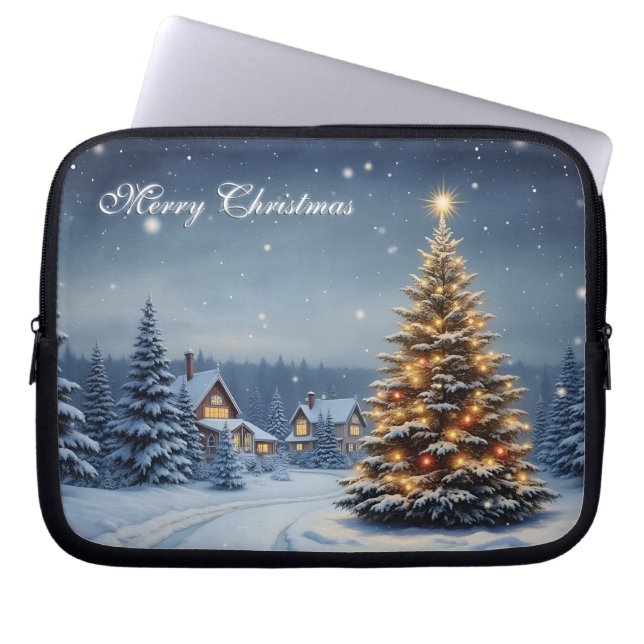 Capa Para Notebook Vila de Natal Pacífica com Luzes (Frente)