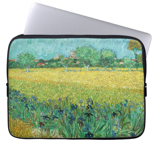 Capa Para Notebook Vincent van Gogh - Campo com Íris perto de Arles (Frente)