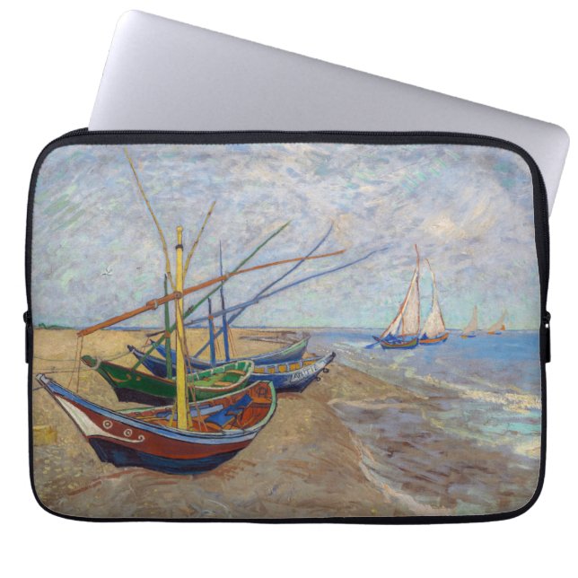 Capa Para Notebook Vincent van Gogh - Fishing Boats on the Beach (Frente)