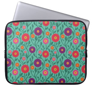 Capa Para Notebook Vinha Flor de Meados do Século Grinalda de Jardi