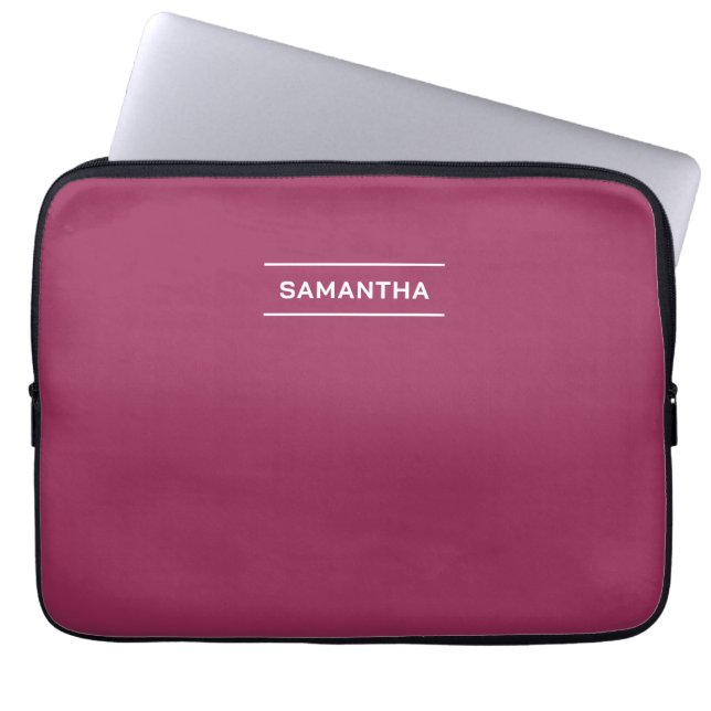 Capa Para Notebook Vinho Elegante Vermelho com Bolsa de laptop de Nom (Frente)
