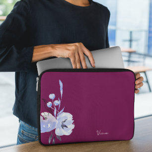 Capa Para Notebook Vinho Floral Elegante Abstrato