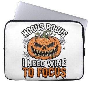Capa Para Notebook Vinho Hocus Pocus Abóbora Camisa de Halloween Desi