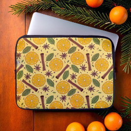 Capa Para Notebook Vinho malhado de Natal amarelo picante