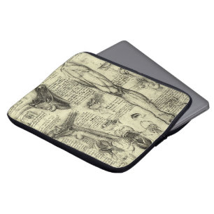 Capa Para Notebook Vintage Anatomia Humana Laringe Perna Leonardo da