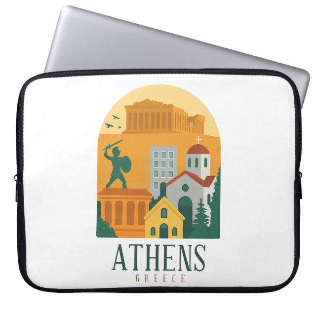Capa Para Notebook Vintage Athens Grécia - Parthênon (Frente)