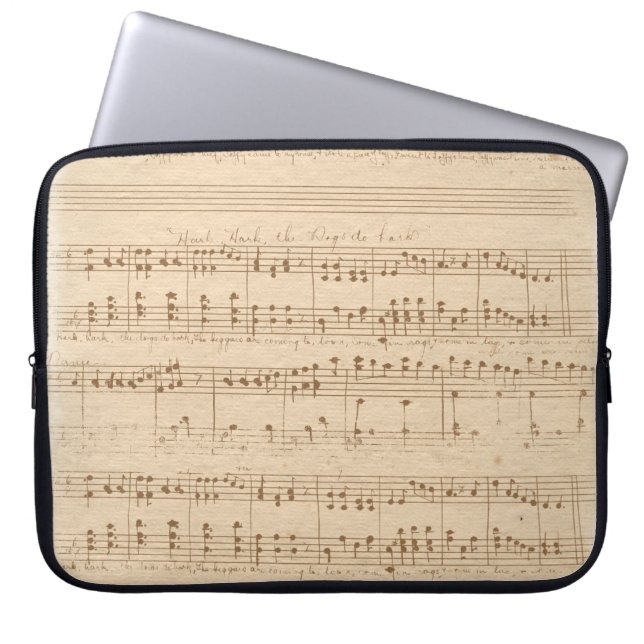 Capa Para Notebook Vintage beige music notes (Frente)