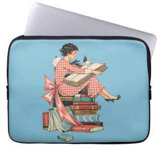 Capa Para Notebook Vintage Book Lover Reading Illustration