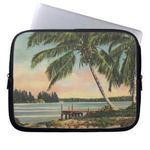 Capa Para Notebook Vintage Coconut Palms Tropical Breeze Sunset