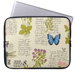 Capa Para Notebook Vintage com um padrão uniforme com texto manuscrit