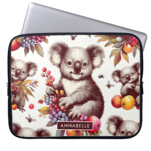 Capa Para Notebook Vintage Cute Koala Painting Sem Fios