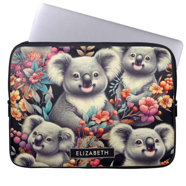 Capa Para Notebook Vintage Cute Koala Pintura (Frente)