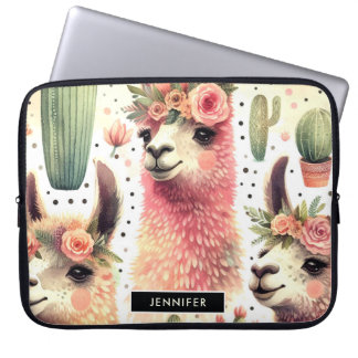 Capa Para Notebook Vintage Cute Llama Watercolor