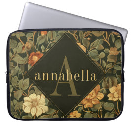 Capa Para Notebook Vintage Dark Floral William Morris Monograma