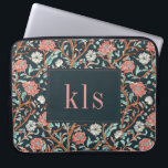 Capa Para Notebook Vintage Dark Poppy William Morris Monographic<br><div class="desc">Este simples mas elegante design apresenta um escuro,  elegante William Morris inspira um padrão de tapeçaria floral rosa e aqua. Proteja o seu laptop ou tablet com estilo. Adicione um nome para personalizá-lo. Faz um Natal excelente ou um presente Dia de as mães. Criado pela imprensa simplesmente de farmácia.</div>