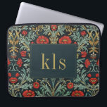 Capa Para Notebook Vintage Dark Poppy William Morris Monographic<br><div class="desc">Este simples, mas elegante design apresenta um escuro e elegante William Morris inspira o padrão de tapeçaria floral de papoila vermelha. Proteja o seu laptop ou tablet com estilo. Adicione um nome para personalizá-lo. Faz um Natal excelente ou um presente Dia de as mães. Criado pela imprensa simplesmente de farmácia....</div>