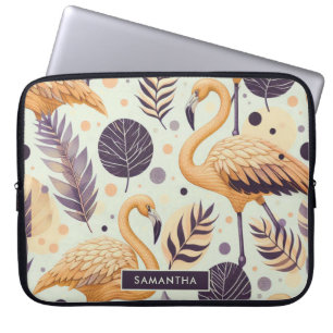 Capa Para Notebook Vintage Flamingo Seamless