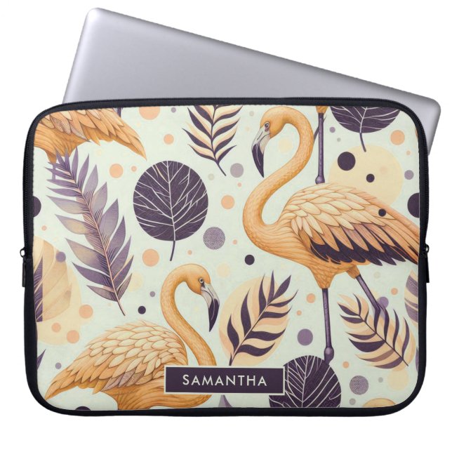 Capa Para Notebook Vintage Flamingo Seamless (Frente)