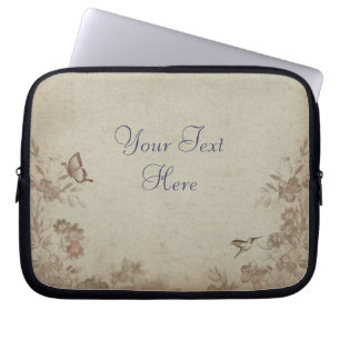 Capa Para Notebook Vintage Floral Beige