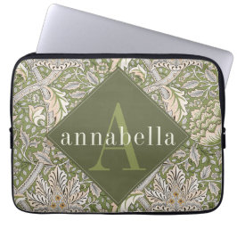 Capa Para Notebook Vintage Green Floral William Morris Monograma
