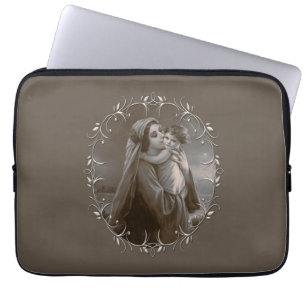 Capa Para Notebook Vintage Madonna e Child com Silver Frame