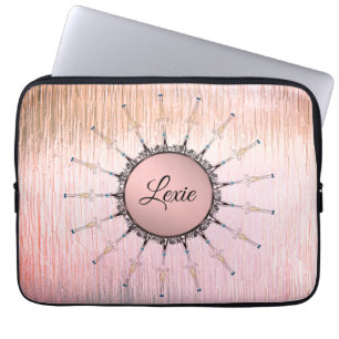 Capa Para Notebook Vintage Mandala sobre o vidro de Fosco rosa-pêsseg