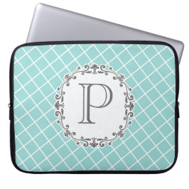 Capa Para Notebook Vintage Monogramas Cross Hatch Patterch Laptop Bag