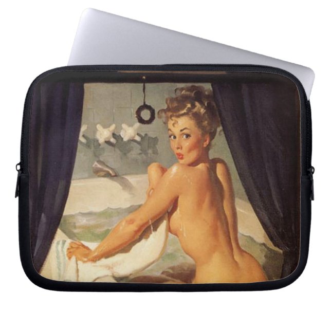 Capa Para Notebook Vintage Naughty Pin Up Girl (Frente)