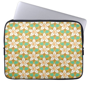Capa Para Notebook Vintage Padrão floral verde e amarelo Jonquil