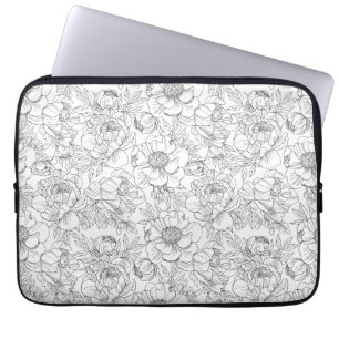 Capa Para Notebook Vintage Peony Floral Pattern