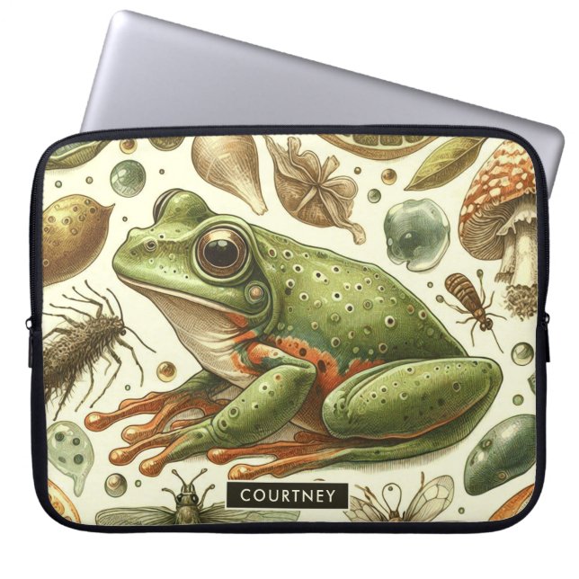 Capa Para Notebook Vintage Sapo sem costura (Frente)