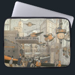 Capa Para Notebook Vintage Science Fiction Urban Paris, Steam Punk<br><div class="desc">Ilustração vítrea Vintage punk vapor vitoriano Science Fiction viagem futurista e metrópole de transporte. A cidade de Paris,  a França,  no futuro,  com aviões de dimensão pessoal em vez de carros e a estação de metro Gare du Nord.</div>