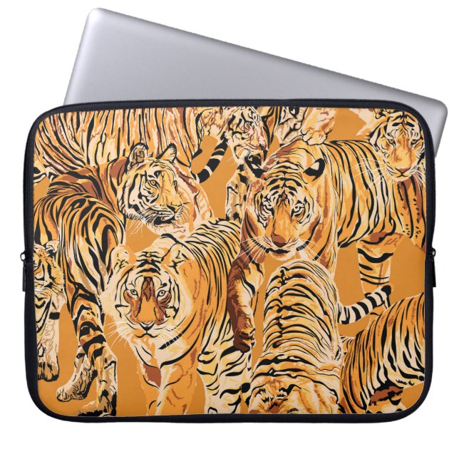 Capa Para Notebook Vintage Tiger Safari Wildlife Patterno (Frente)
