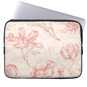 Capa Para Notebook Vintage Tulip Floral Patterno