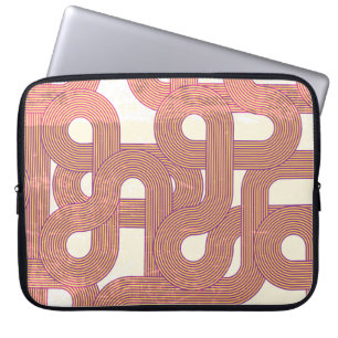 Capa Para Notebook Vintage Vibrante: Linhas Coloridas Abstrato