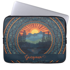 Capa Para Notebook Vintage Wilderness Personalizado Dot Sunset Mandal