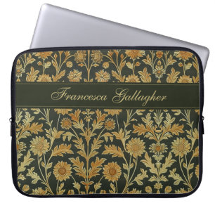 Capa Para Notebook Vintage William Morris Dourado Floral