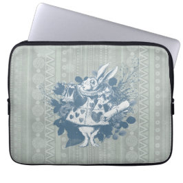 Capa Para Notebook Vintage Wonderland White Rabbit Herald