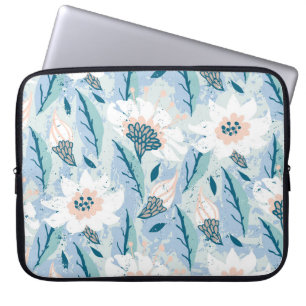 Capa Para Notebook Vintagem Floral Pintada À Mão Negra