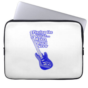 Capa Para Notebook Violão azul-vindima com palavras motivacionais