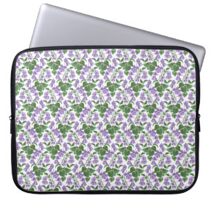 Capa Para Notebook Violetas Mauve na Bolsa de laptop Branca de Neopre