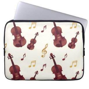Capa Para Notebook Violinos Musicais Padrão Sem Costura