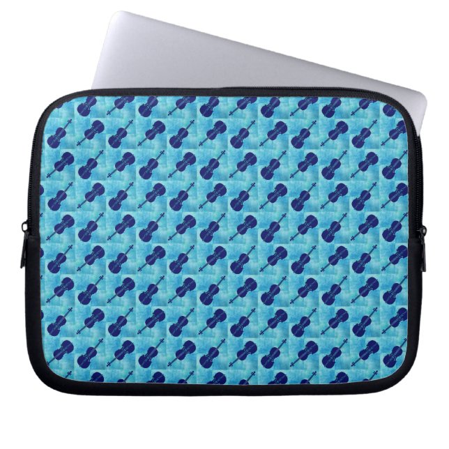 Capa Para Notebook Violoncelos azuis do verificador (Frente)
