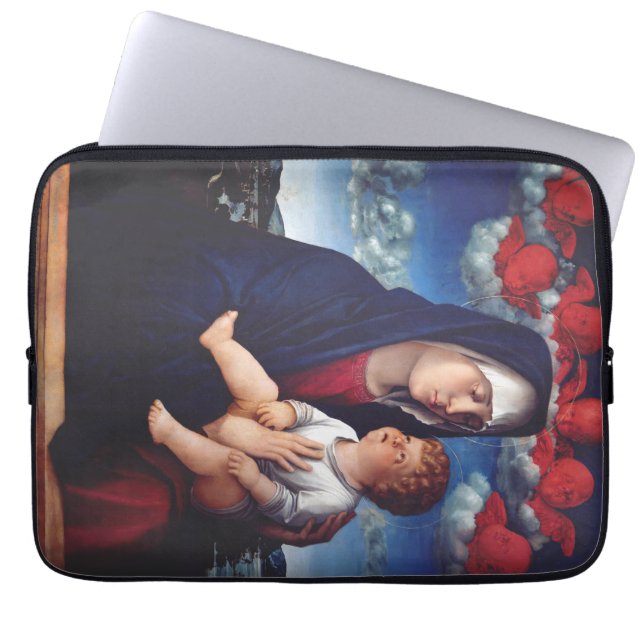 Capa Para Notebook Virgem Maria e Menino Arte Religiosa Clássica (Frente)