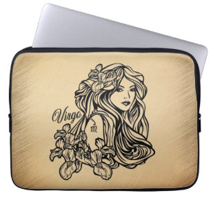 Capa Para Notebook Virgo Zodíaco com Visual Antigo